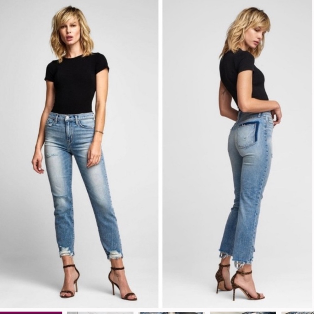 Hudson high rise Zoeey size 25 distressed slim straight leg jeans